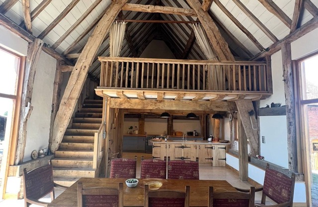 Mediaeval barn. in the Worcestershire countryside, building dates back to 1380