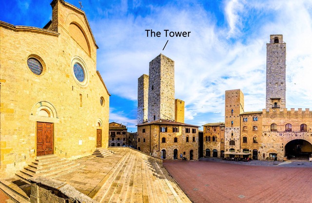 Torre Salvucci - Torre original de XIISec en San Gimignano / terraza con vista a la ciudad