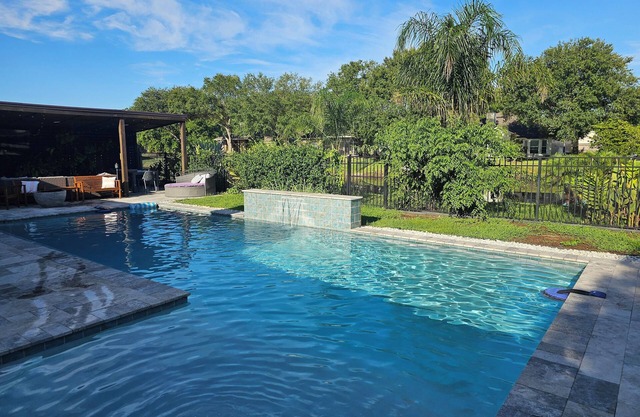 Modern beautifully designed and decorated house with salt water pool and gazebo