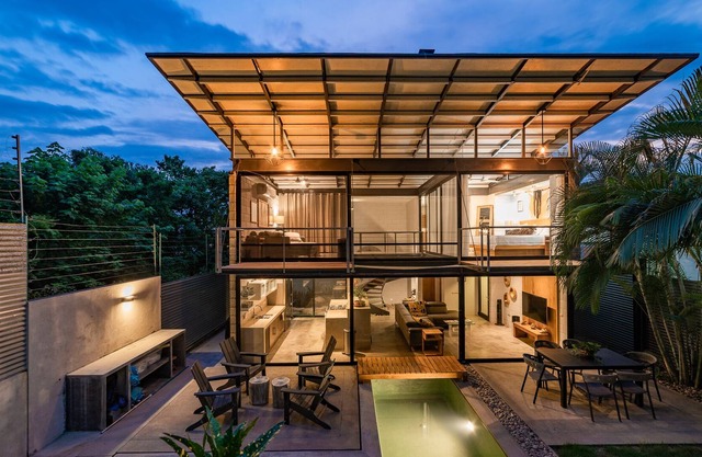 Modern Home with Private Pool Overlooking Lush Tropical Greenspace