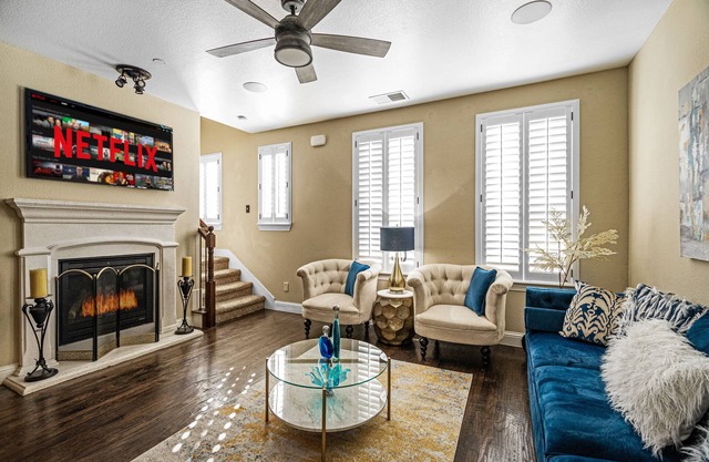 "New" Luxury & Highly furnished upscale w Patio, Garage & fireplace.