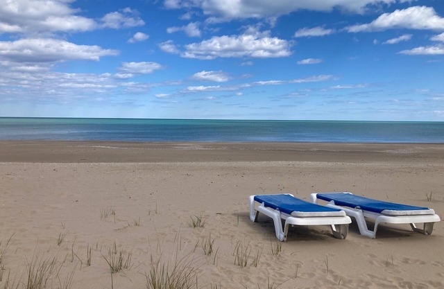 Área de Oscoda: relájese y disfrute del tiempo en familia en una playa de arena azucarada del lago Hurón