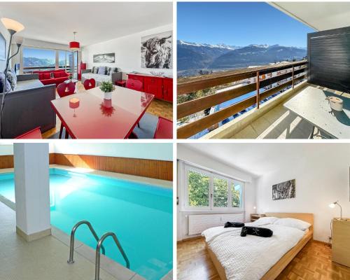 Pied-à-terre in Crans-Montana, pool and view - Swiss Alps
