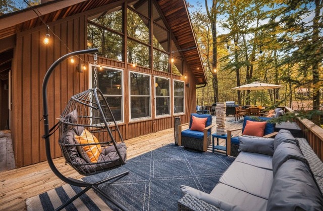 Poconos Chalet w/ Fire Pit, Deck, and Sauna in Big Bass Lake!