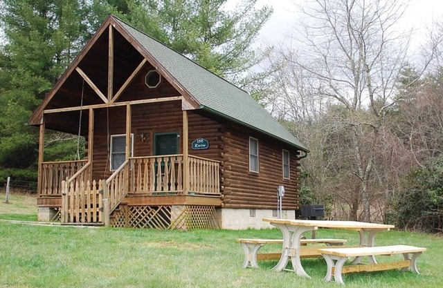 Cerca de Blue Ridge Parkway, se aceptan mascotas Cabina con vista de largo alcance Mtn y estanque, Gas Frpl