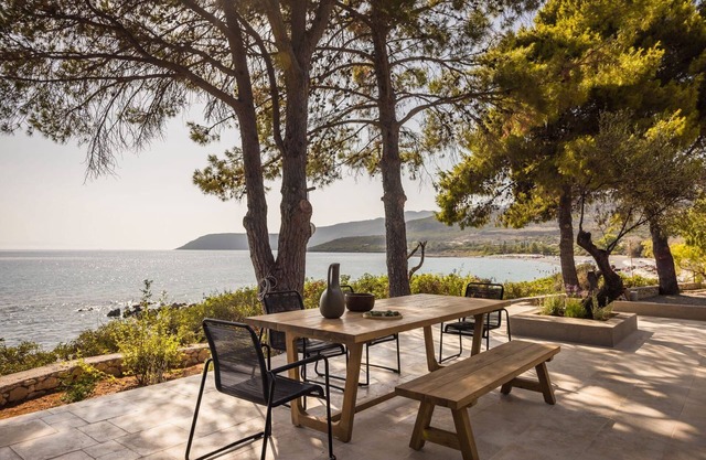 Remarkable Kardamyli Beachfront Villa | Villa Millennium Earl | 2 Bedrooms | Spacious Furnished Outdoor Area with Spectacular Sea Views | Ritsa