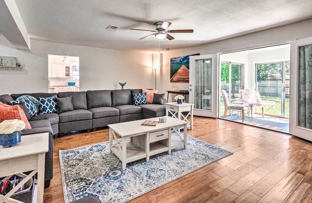 Retreat w/ Sunroom, Yard & Grill ~1 Mi to Beach!