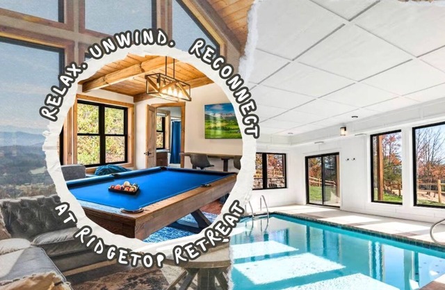 Ridgetop Cabin Retreat w Pool, Hot tub & Theater