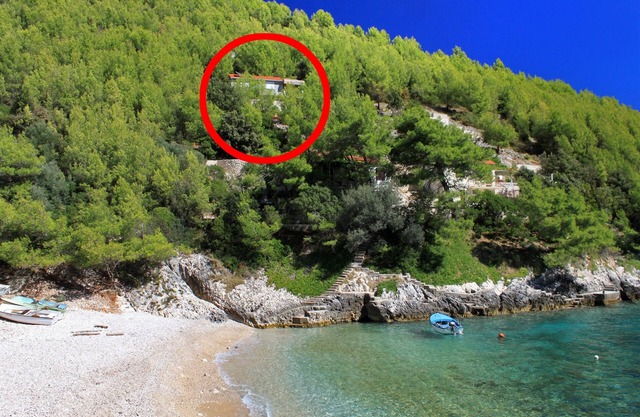 Casa de pescador para vacaciones junto al mar Bahía Bratinja Luka, Korcula (K-9224)