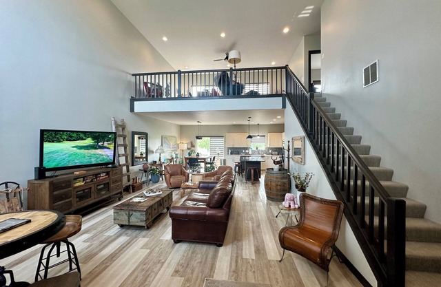 Studio Loft Style Home in Sioux Falls w/ Master Suite on main, Hot tub, & Sauna