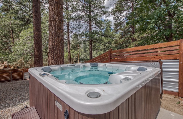 Impresionante cabina de Fern Valley con vistas al bosque y una bañera de hidromasaje privada. ¡Se admiten perros!