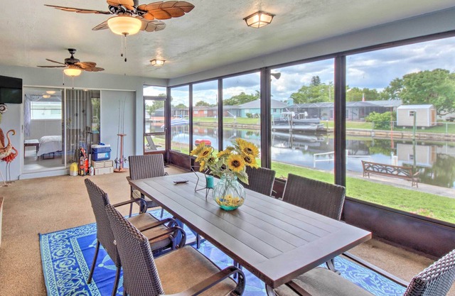 Sunny Canal-Front Home w/ Lanai & Grill!