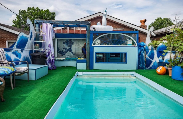 Casa única con piscina privada, patio cercado, proyector y estilo de los años 20 ¡Sencillo!
