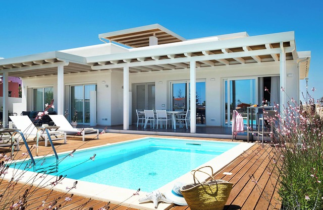 Villa con piscina climatizada en Marzamemi, Sicilia, Italia para 8 personas
