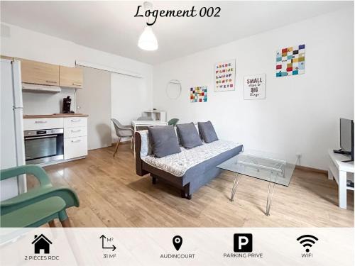 Audincourt Apartamento | 002-T2 cosy 2 à 4 pers Lumineux Wifi & Parking