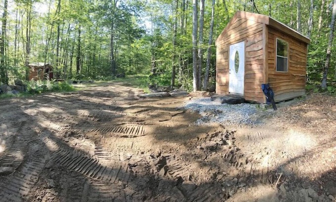 Shapleigh Cabina | 1 of 2 Enchanting 1 room cabins in Shapleigh, ME located on sloaping forest land