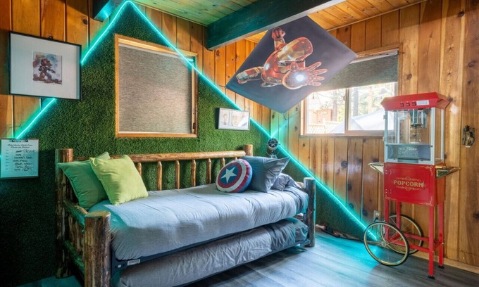 Big Bear City Cabina | 10 mins to Ski with Spa AC Firepit Hammock Dogs