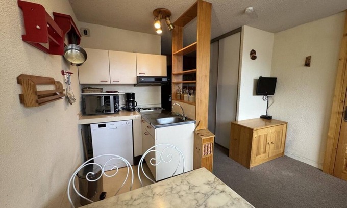 Saint-Chaffrey Apartamento | A 10m de las pistas de esquí, 2.o piso, balcón, tv, 26m², Serre Chevalier