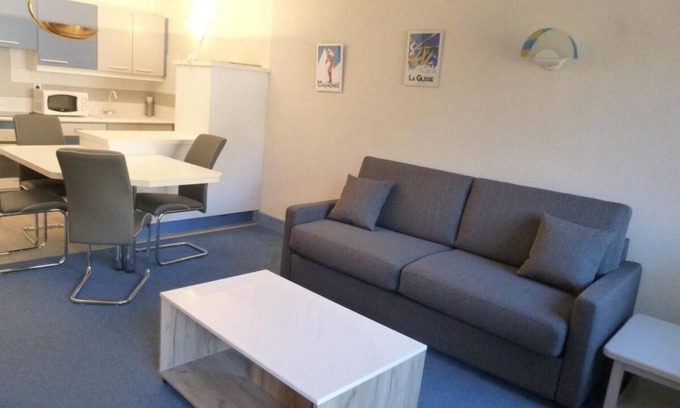 Flaine Apartamento | 50m del centro estación, 4.o piso, vista pistas, tv, 43m², Flaine