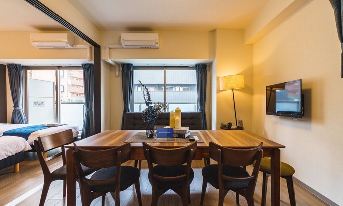 Namba Apartamento | 1DK 50max 7 people2 semidouble beds 1 single - IKIDANE Residential Hotel SHIMANOUCHI / Osaka Ōsaka