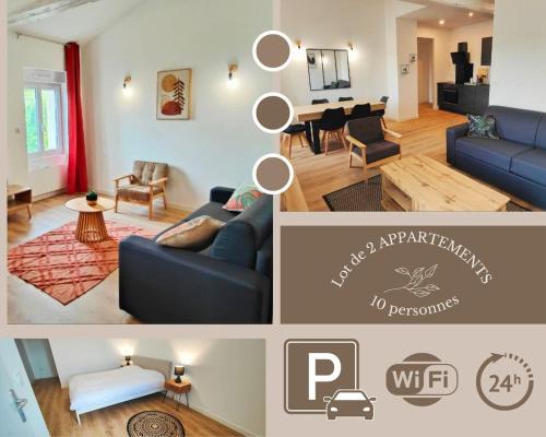 Clermont-Ferrand Apartamento | 2 en 1, 10 pers, parking, Wifi