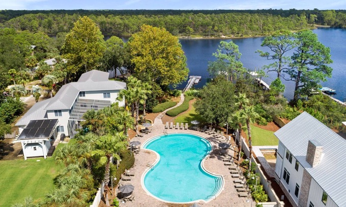 West Panama City Beach Casa | 2 Homes in Inlet Beach | Dock+Lake Access, Saltwater Pool, Close to the Beach