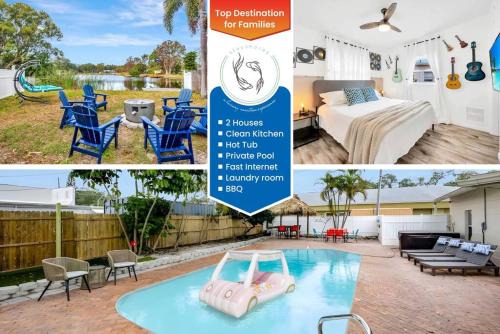 Madeira Beach Villa | 2 Homes w/HotTub, HTD Poo, BBQ, 5 MN to Beach!