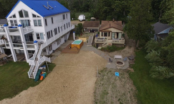 Alto Casa | 2 houses Campau Lakefront 4 level, sunrise cottage -Hot Spa, fireplaces