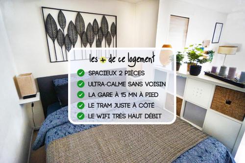 Cote Est Soquence Apartamento | 2 pièces "Les Nuits Douces" - Calme et Lumineux - Gare à 10 min - Tram à 3 min
