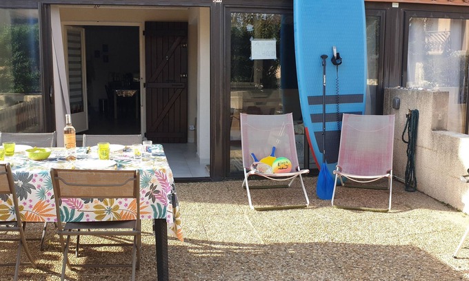 Leucate Apartamento | 2-room apartment + air-conditioned cabin on garden level