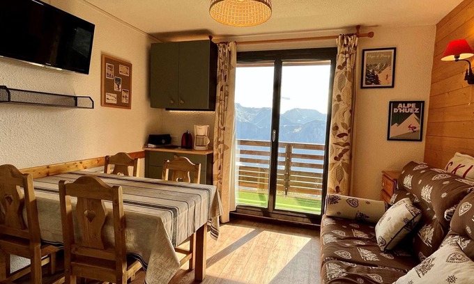Eclose-Ouest Apartamento | Apartamento de 2 piezas para 5 pers. en L'Alpe d'Huez, cerca de tiendas y telecabina, admite mascotas