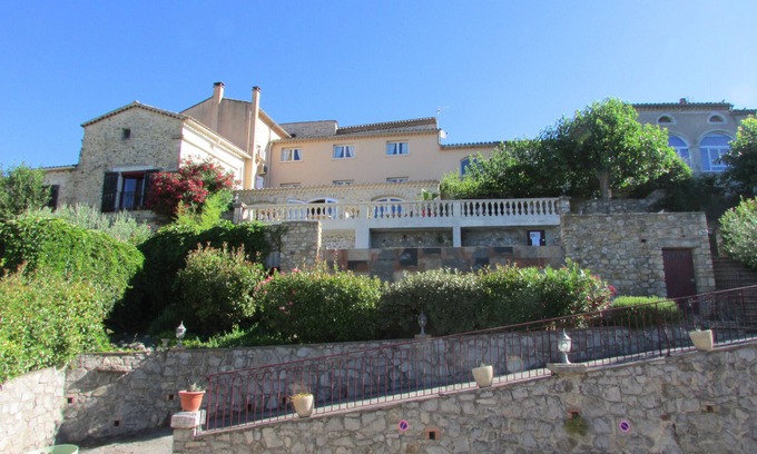 Saint-Victor-de-Malcap Casa | 2 spacious charming stone gites pool billiards 27 pers gard sud ardeche