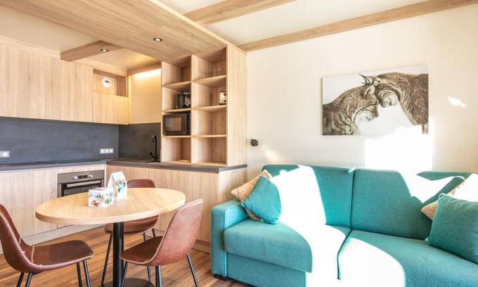 Doucy-Combelouviere Apartamento | 50m del centro estación, terraza, parking, tv, local para esquís, 23m², Valmorel