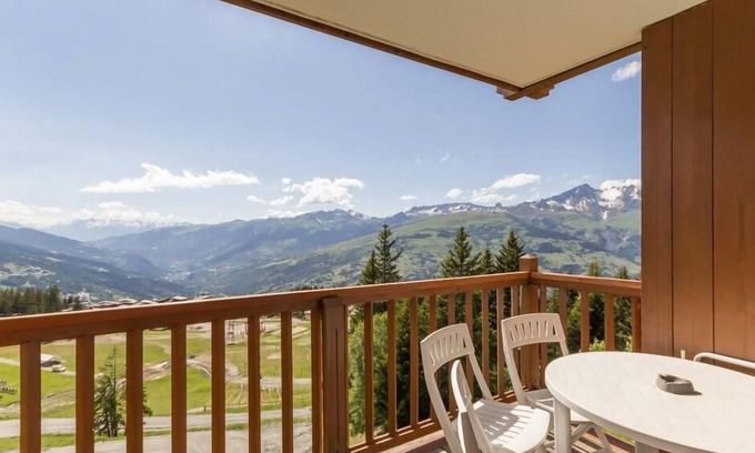 Arc-1800 Apartamento | A 20m de las pistas de esquí, 2.o piso, vista valle, balcón, tv, local para esquís, 37m², Les Arcs