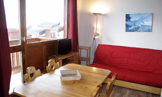 Plagne Villages Apartamento | Centro estación, 4.o piso, vista pistas, tv, local para esquís, 42m², La Plagne