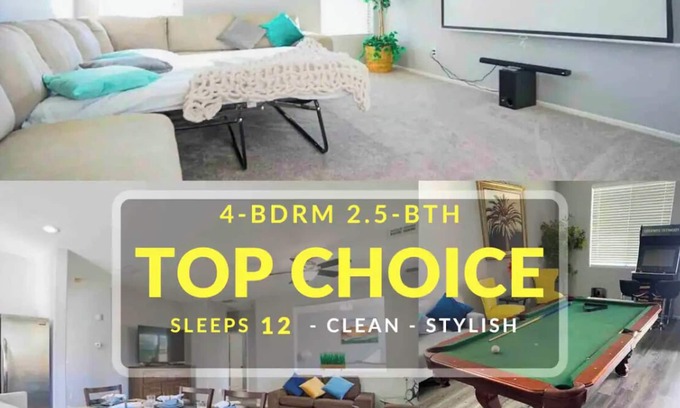 North Las Vegas Casa | 🎁2400sf🏠4BR/3BR🛀6beds🛌,15min Downtown/Strip,Home Theater,Games,BBQ and moree!