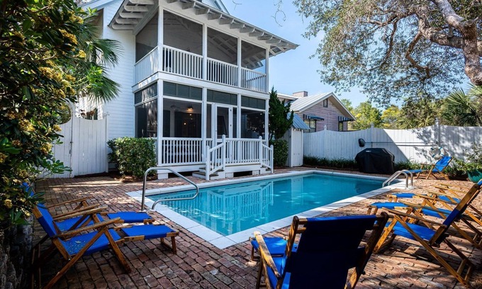Seagrove Beach Casa | NUEVA LISTA !! Tupelo Honey - Se aceptan mascotas, a pasos del mar, piscina climatizada privada, como la nueva casa para 12 personas, 5 minutos a pie de playa.