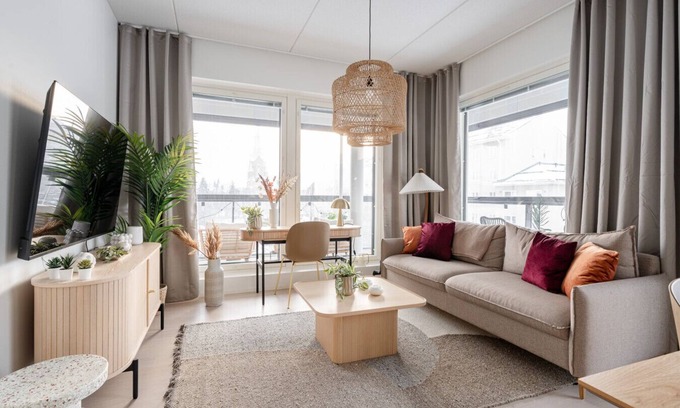 Tampere Apartamento | Modern 2BR Apartment with Sauna and Balcony