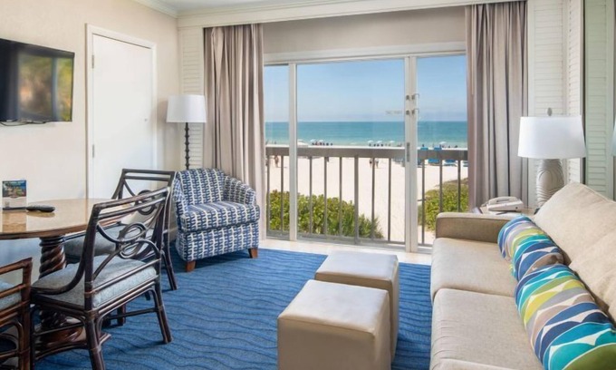 St. Pete Beach Hotel | 2x Gulf Front View Villa w/ Balcony 2 Double Beds at Island Grand at TradeWinds