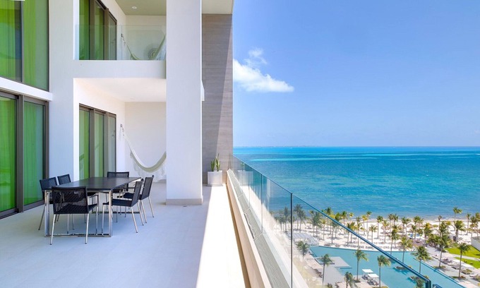 Punta Sam Complejo | Ático Loft de 3 dormitorios con vistas al mar - Solo alojamiento