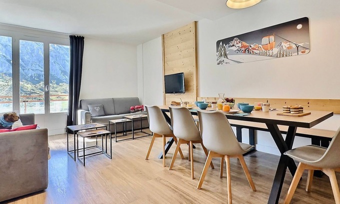 Tignes le Lac Apartamento | Apartamento de 3 habitaciones para 8 en Tignes, cerca de pistas, balcón, TV, lavavajillas, no fumadores