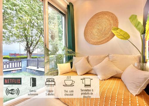 Mons-en-Baroeul Apartamento | 30 - Appartement avec TV XL, 2 chambres, jardin, parking, prox Gare et CentreLille