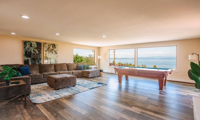 Camano Island Casa | 3300 sq ft beach house with amazing water view, hot tub,and private beach access
