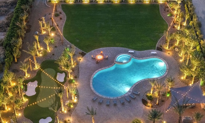 Thousand Palms Casa | 360° Mountain Views | 3 Acres Massive Resort Pool | Event Space