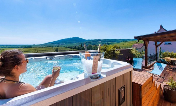 Itterswiller Apartamento | 4 * cottage, private spa & panoramic terrace, 4 people