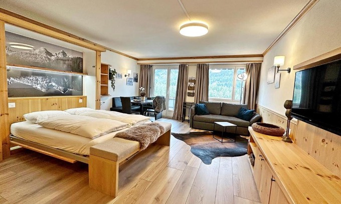 Champfer Apartamento | 42m2 Alpenschick mit Balkon, Ausblick, Pool - E405
