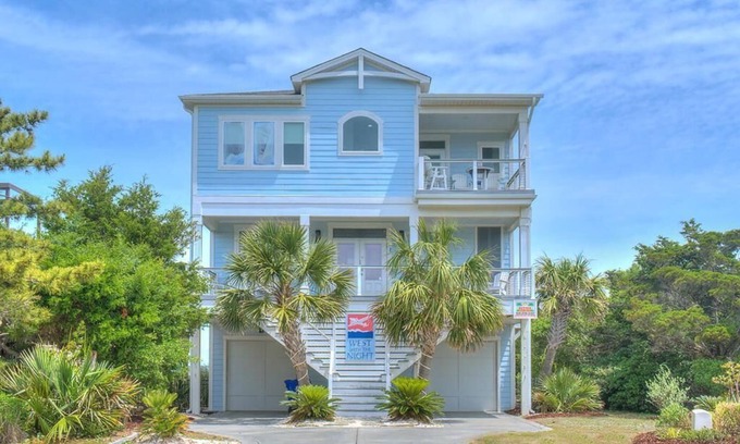 Caswell Beach Casa | 4BR/3.5BA House, 2nd Row with Water Views, Dog Friendly, Sleeps 11