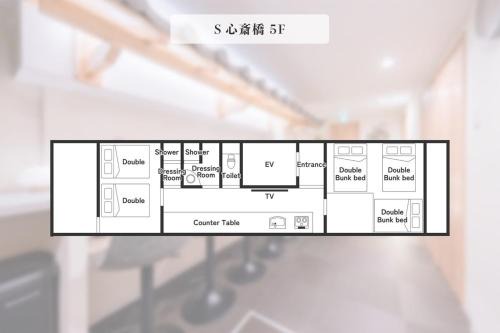 Higashishinsaibashi Apartamento | 5階 ホテル鶴 道頓堀に位置する宿 ベッド9台 シャワー2台 観光に最適