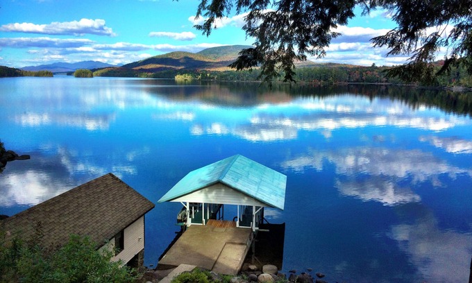 Long Lake Casa | 5-bedroom, 1,300' waterfront estate with three separate residences & eight acres