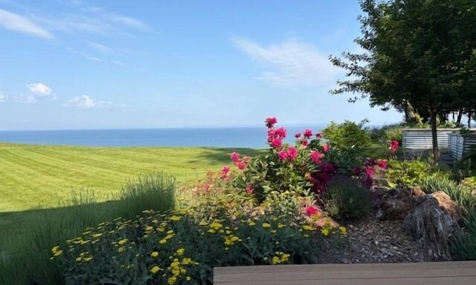 Leland Casa | 5-bedroom home overlooking Lk Mich. South of Leland.